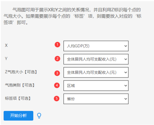 气泡图变量设置截图