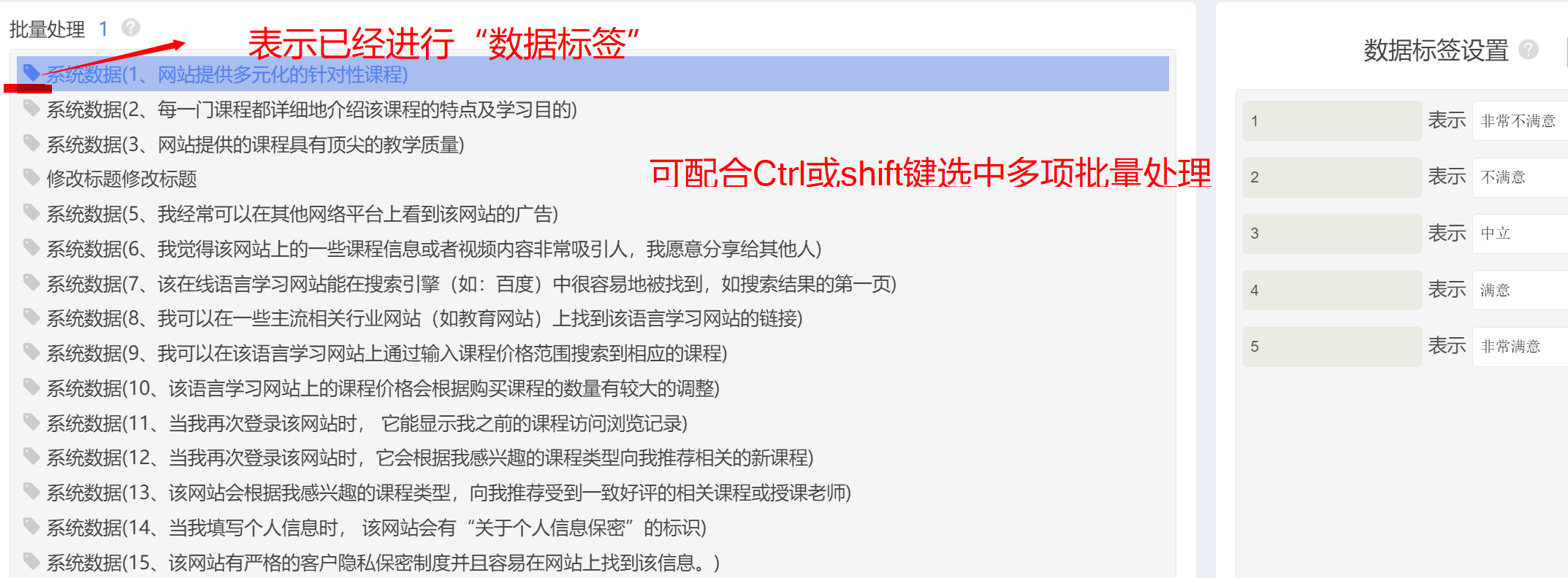 数据标签设置示意